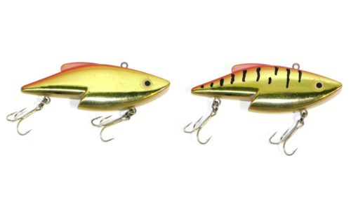 A crankbait before and after adding lines to it