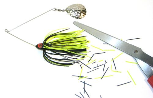 Trimming the skirt on a spinnerbait