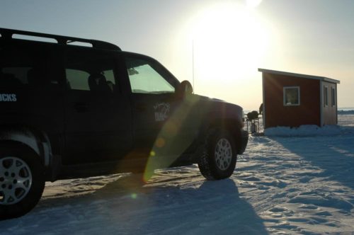 A truck on the ice