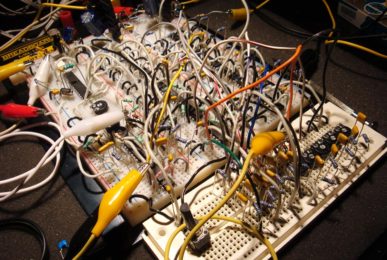 CMOS 1-bit FIR Filter on breadboard